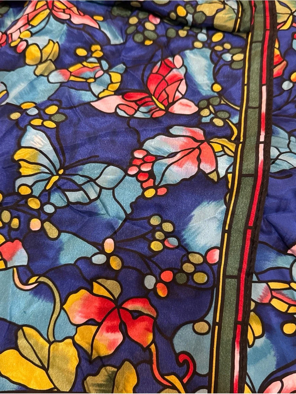 Vintage Floral silk scarf